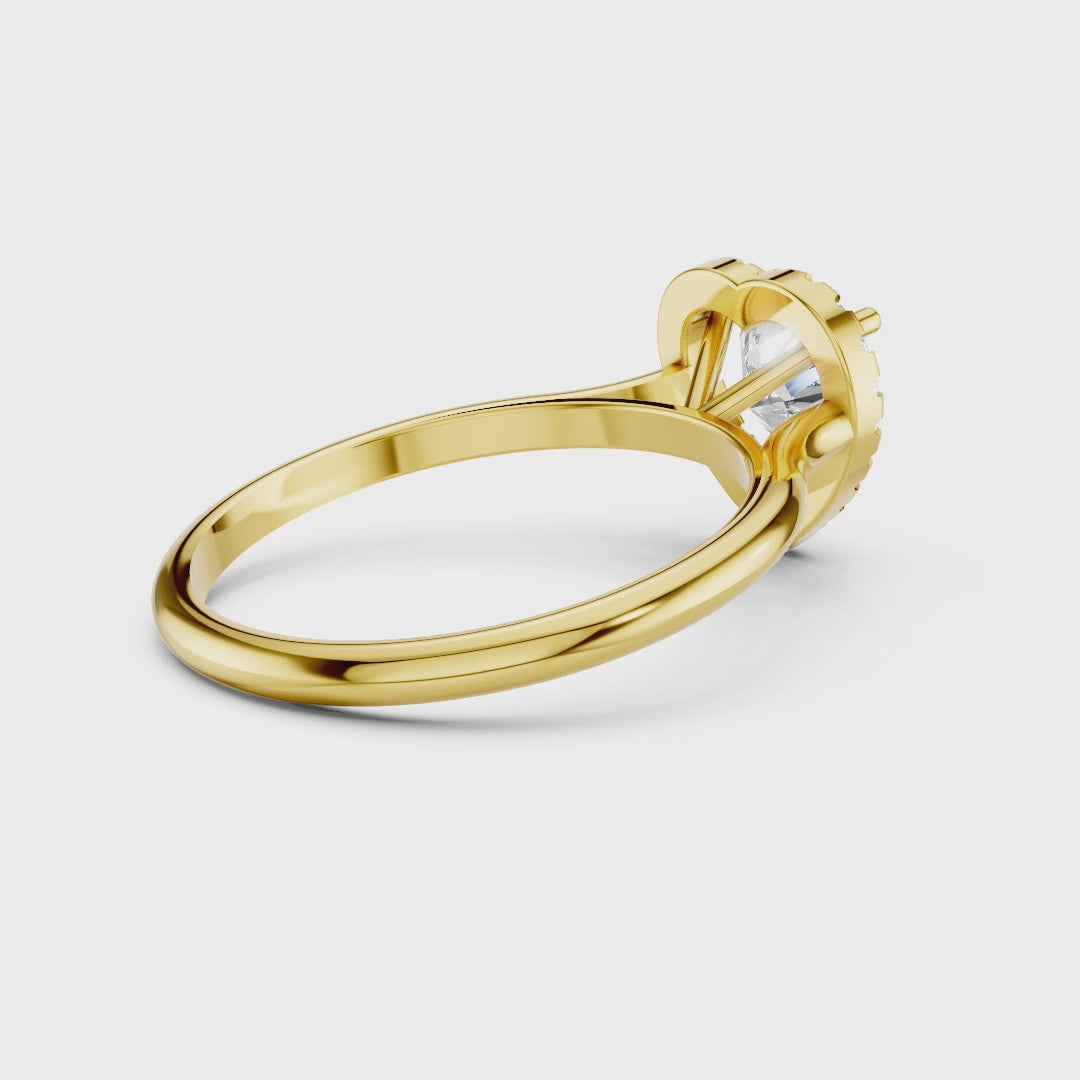 Heart Cut Moissanite Halo Ring