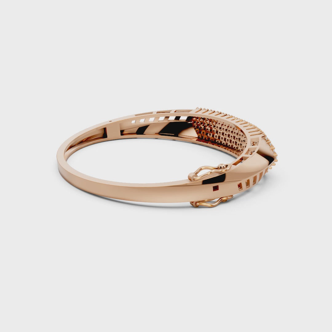 The Luxe Pavé Moissanite Bangle in 925 Sterling Silver – Timeless Diamond Radiance