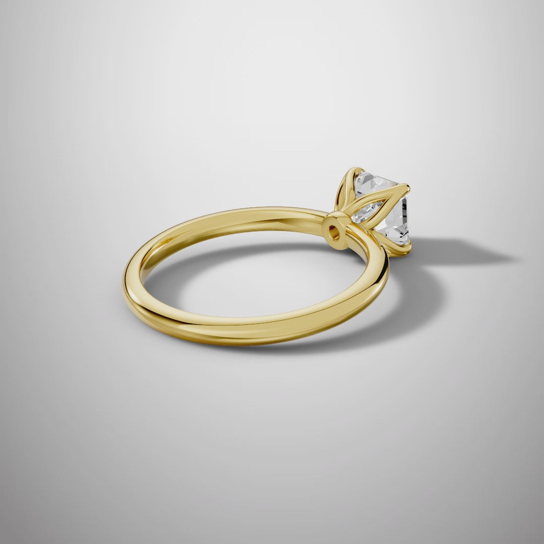 925 Silver Asscher Cut Moissanite Ring | 1 Ct Square Diamond-Look Solitaire Engagement Ring for Women