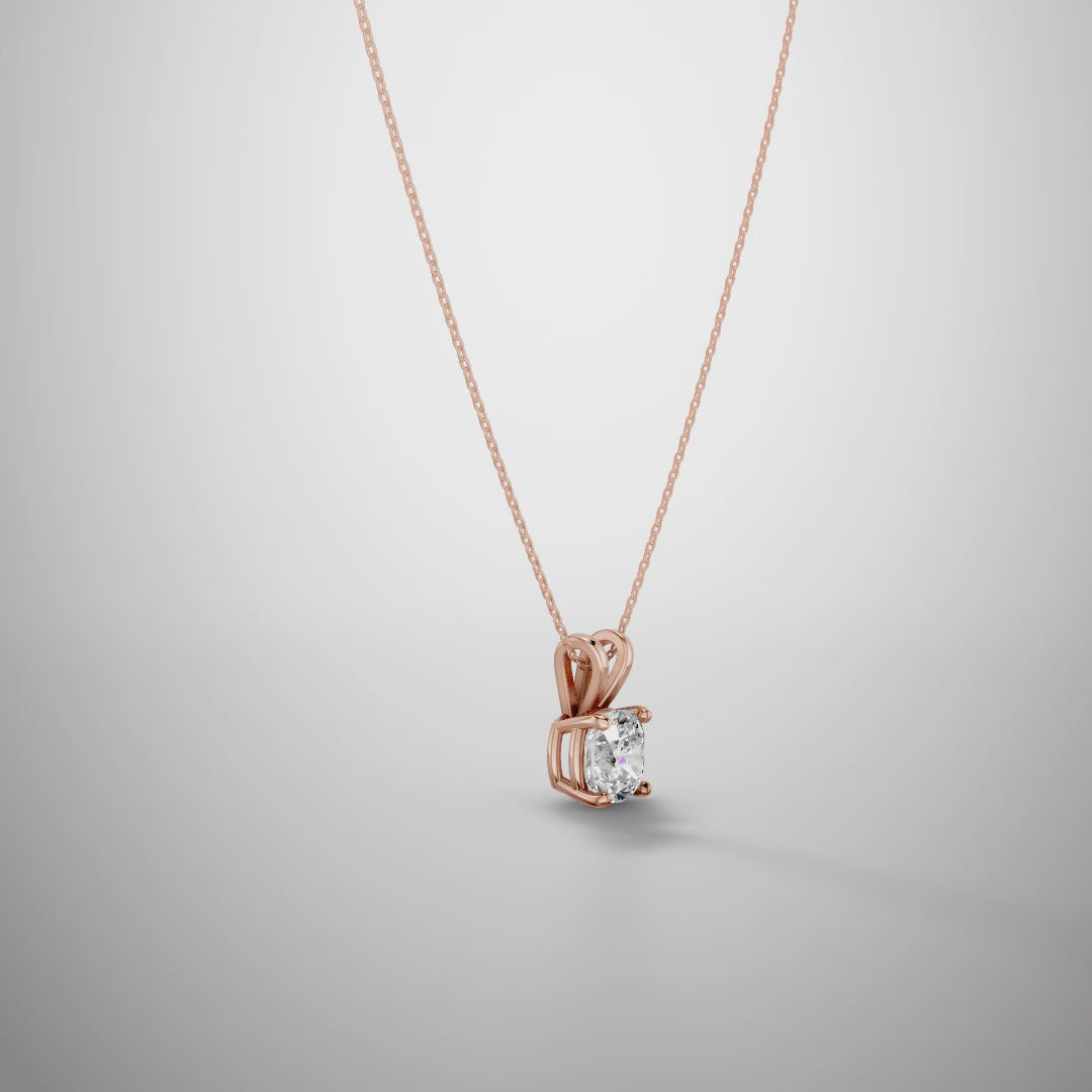 1 Carat Cushion Cut Moissanite Pendant Necklace in 925 Sterling Silver | Classic Solitaire Necklace for Women | Pavia Jewels