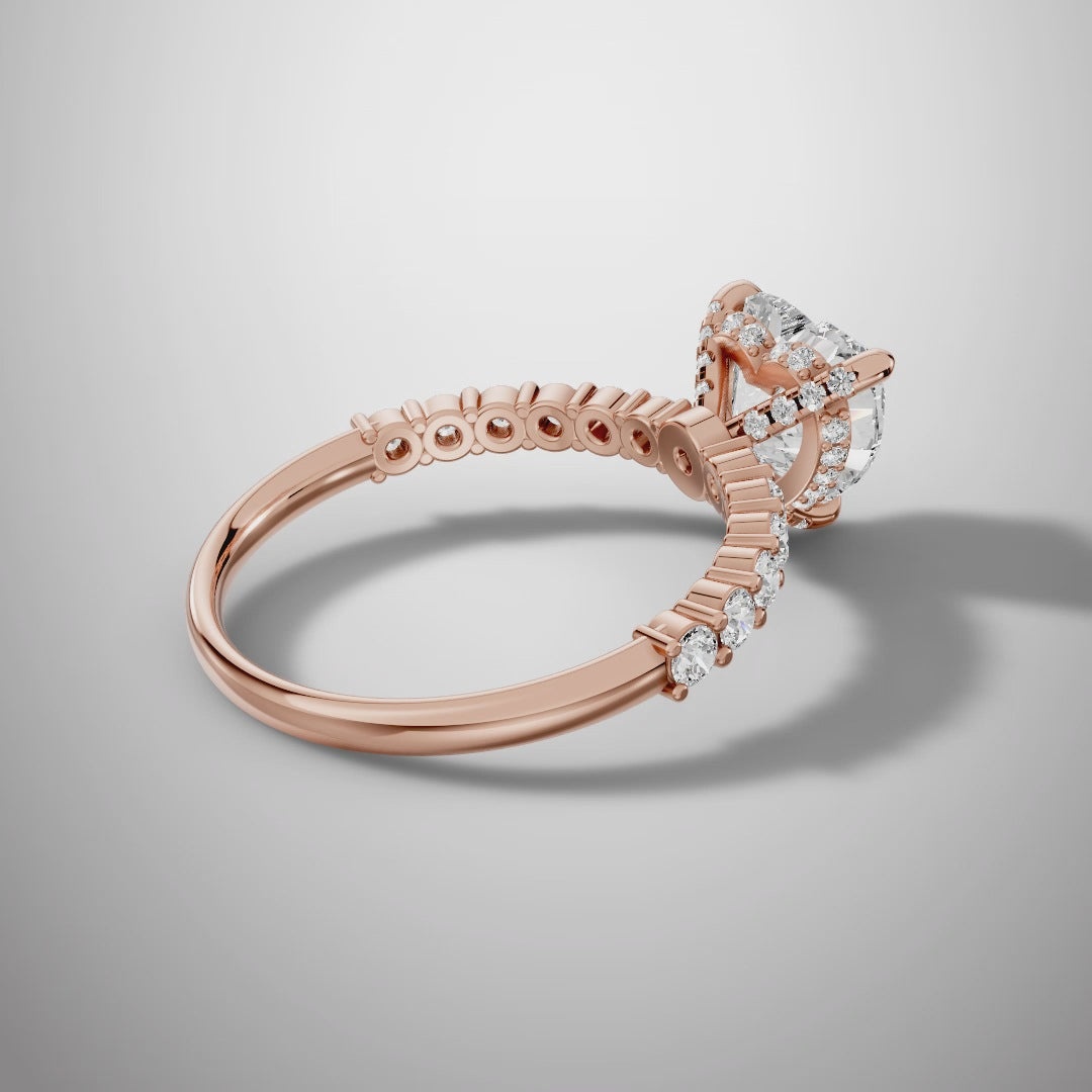 925 Silver Heart Shape Moissanite Engagement Ring – Pavé Diamond Style Band | Pavia Jewels