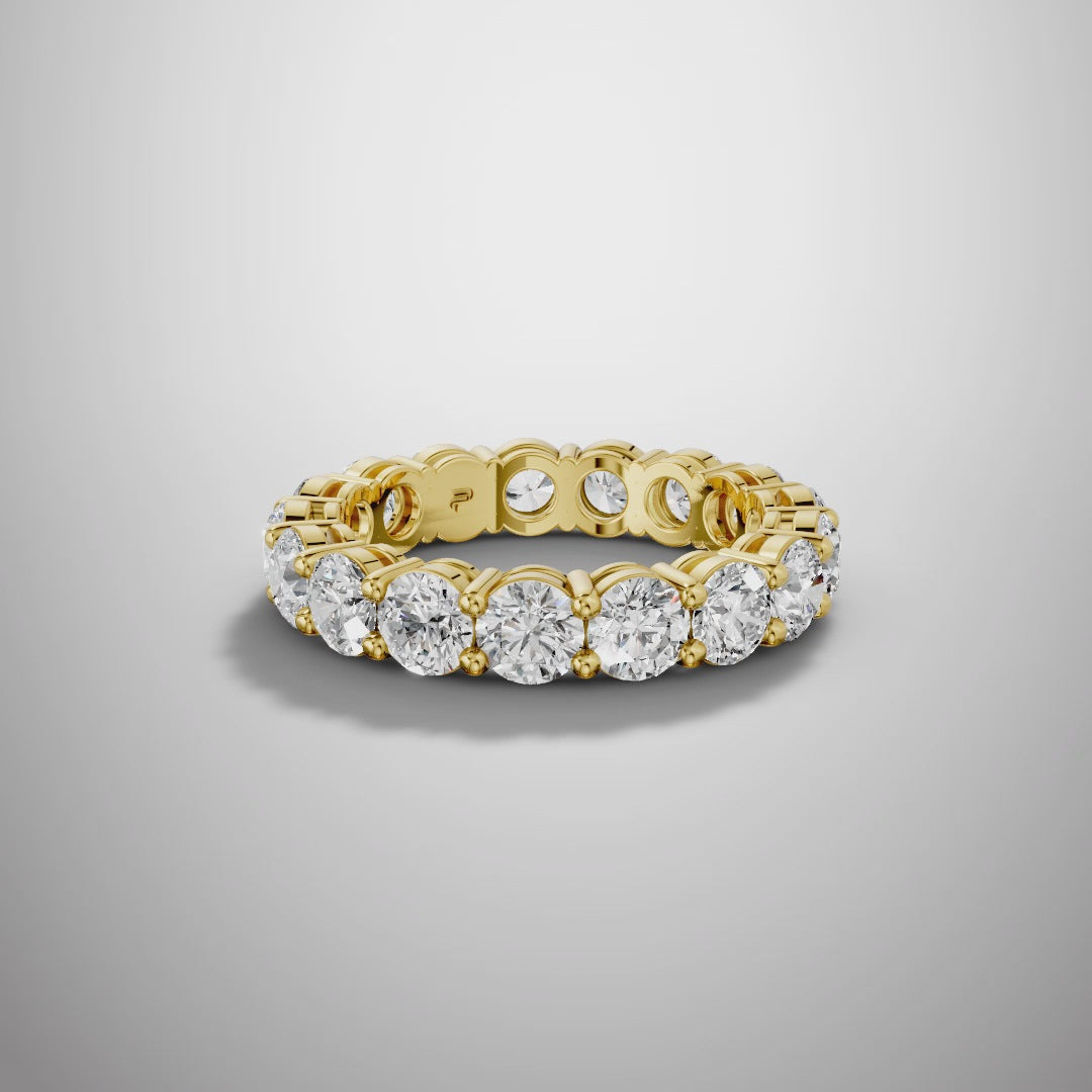 925 Silver Full Eternity Moissanite Ring – Round Cut Luxury Wedding Band for Women | Pavia Jewels