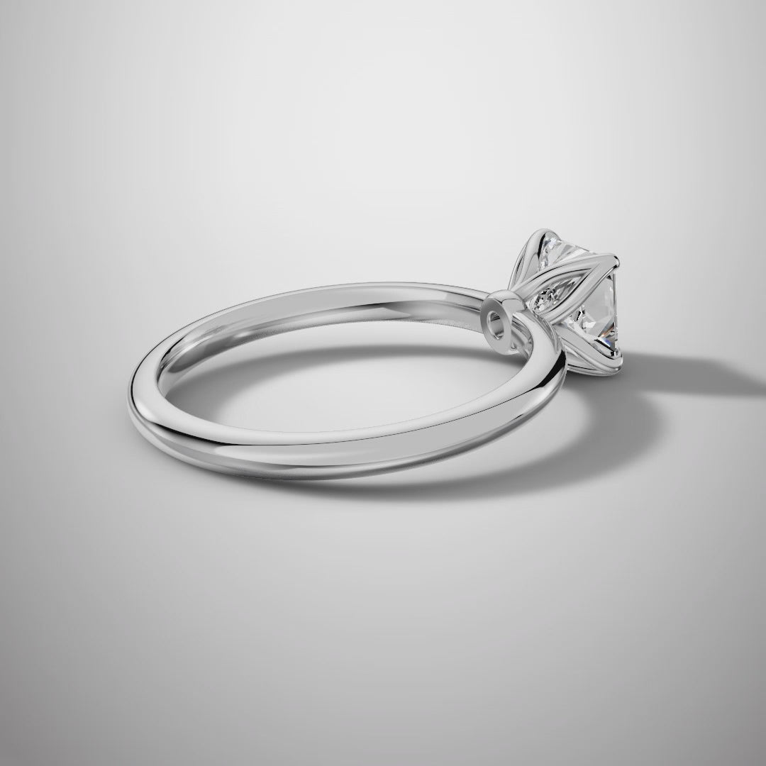 925 Silver Princess Cut Moissanite Ring | 1 Ct Square Diamond-Look Solitaire Engagement Ring for Women