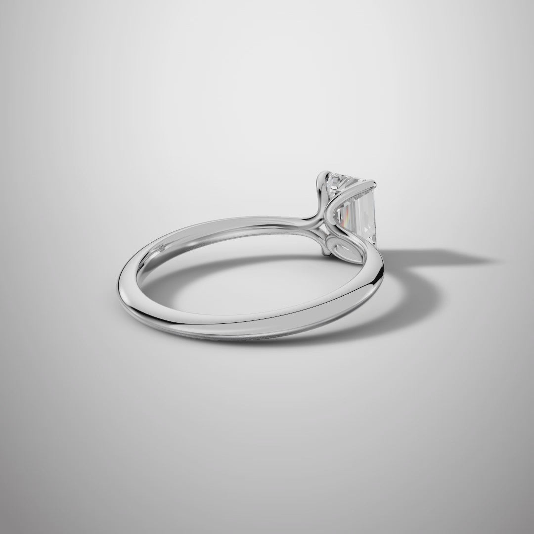 925 Silver Emerald Cut Moissanite Ring | 1 Ct Diamond-Look Solitaire Engagement Ring for Women