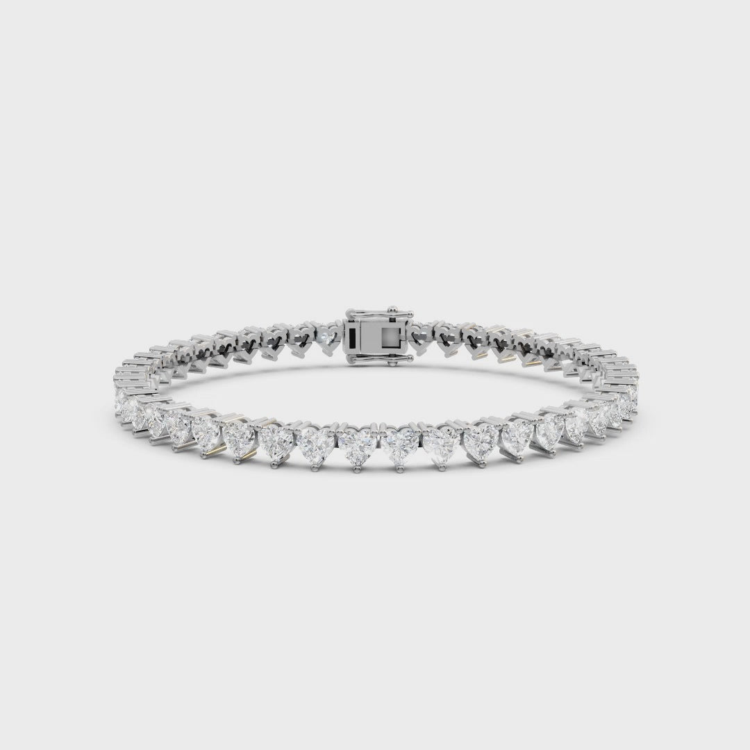 The Eternal Heart Moissanite Tennis Bracelet in 925 Sterling Silver