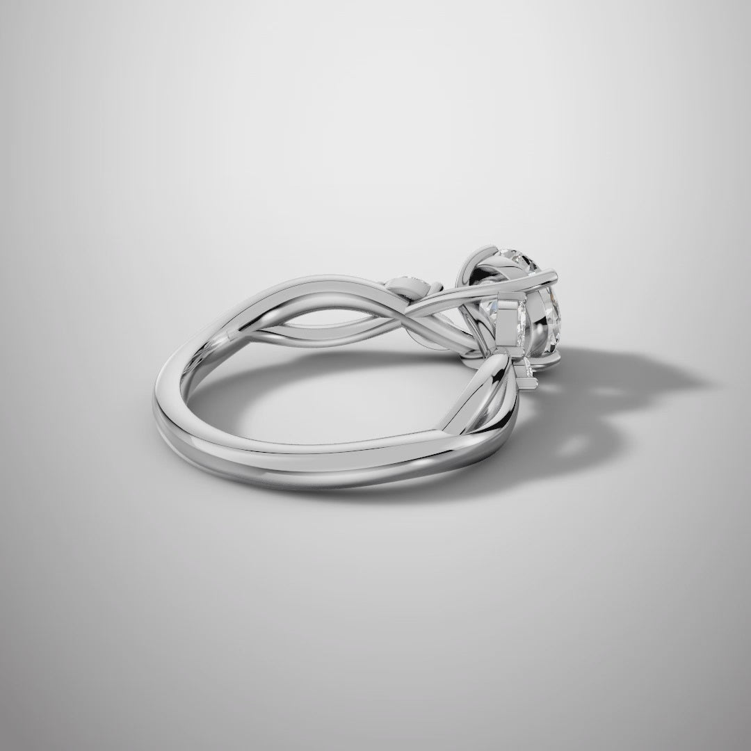 1.5 Carat Round Cut Moissanite Infinity Engagement Ring in 925 Sterling Silver