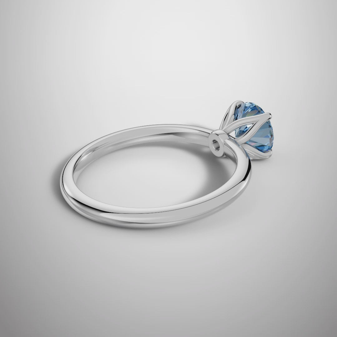 925 Silver Round Cut Moissanite Ring | 1 Ct Diamond-Look Solitaire Engagement Ring for Women