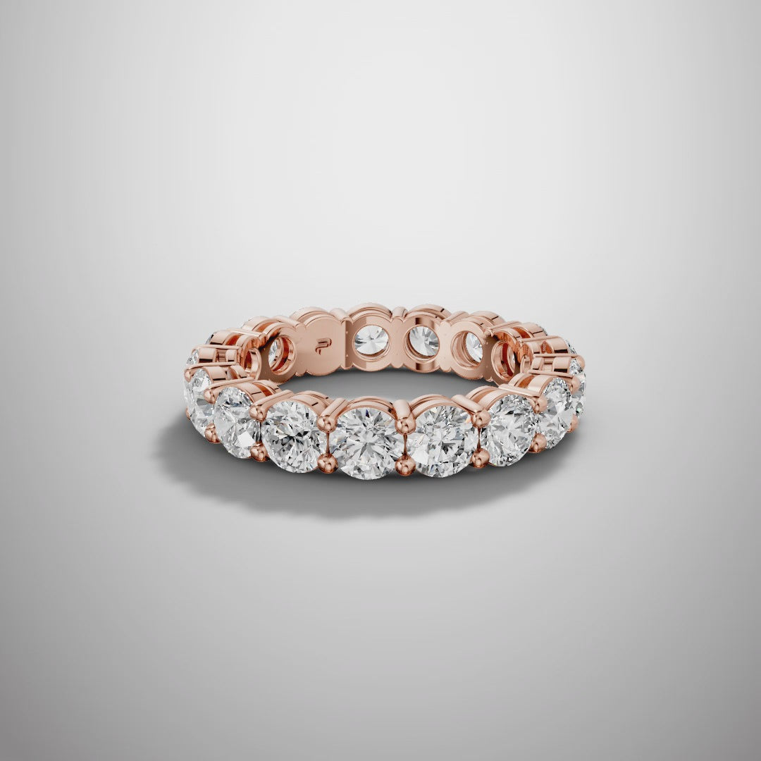 925 Silver Full Eternity Moissanite Ring – Round Cut Luxury Wedding Band for Women | Pavia Jewels