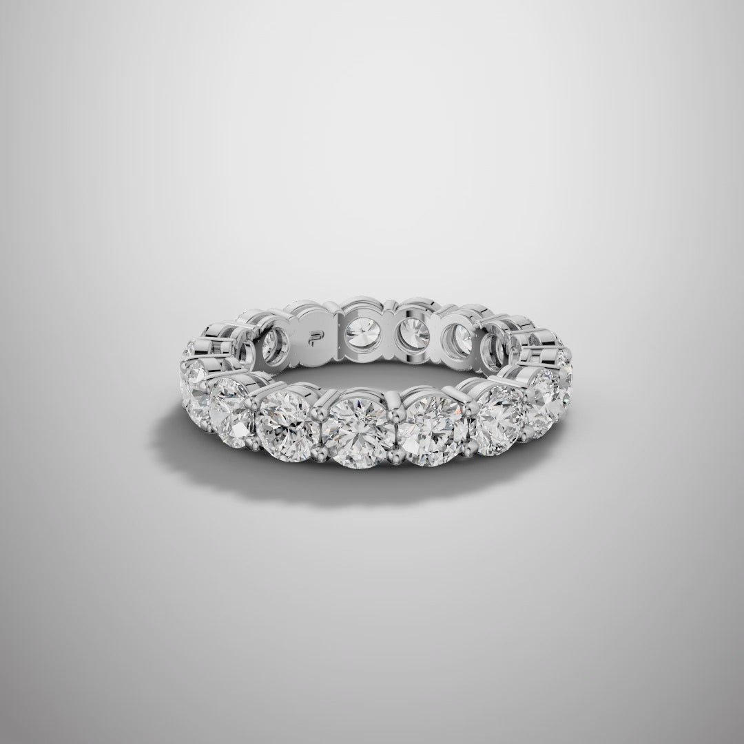 925 Silver Full Eternity Moissanite Ring – Round Cut Luxury Wedding Band for Women | Pavia Jewels