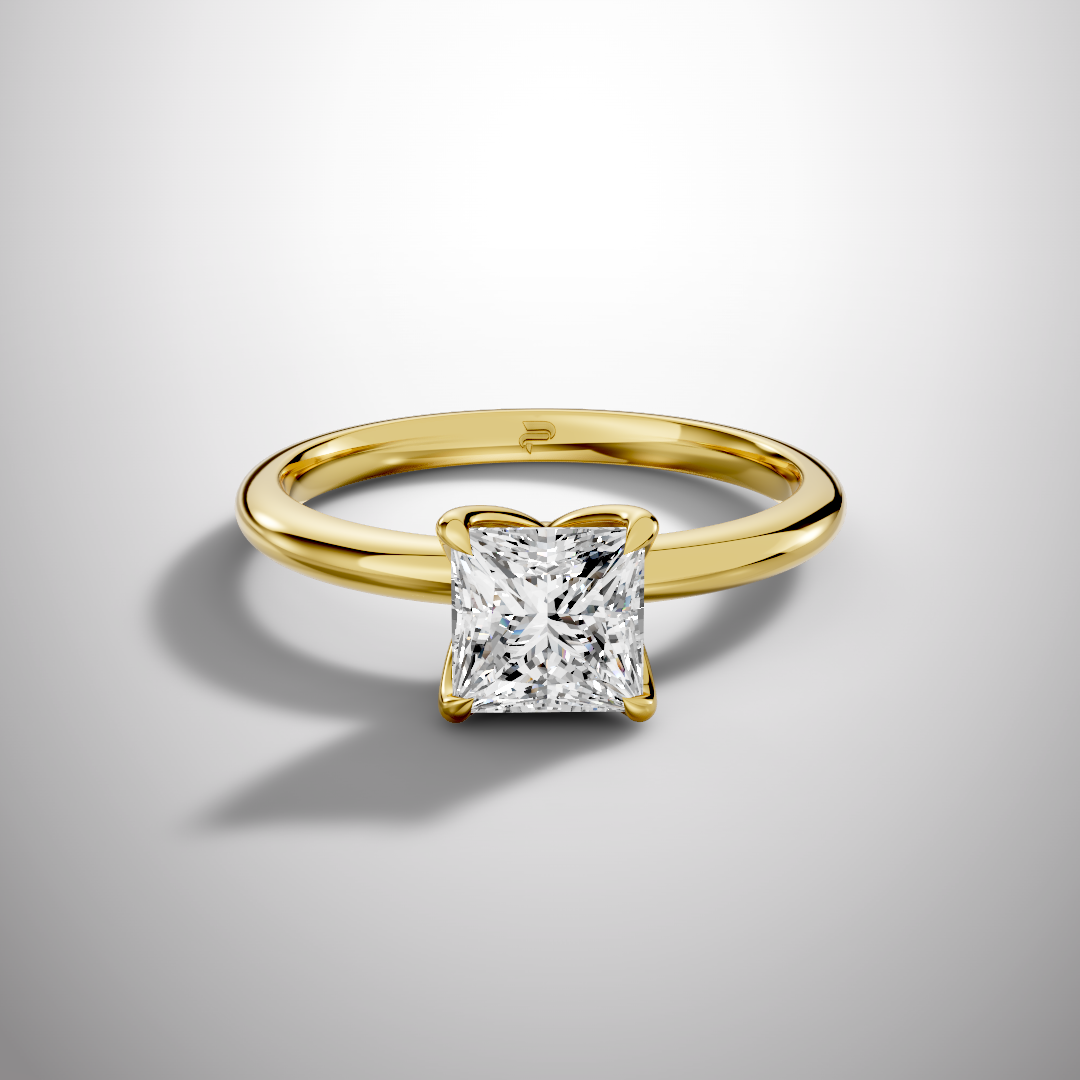 Princess cut moissanite engagement ring in sterling silver elegant solitaire
