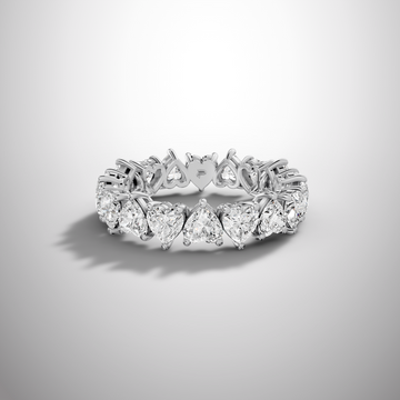 silver heart shape moissanite eternity ring full band romantic wedding ring sparkle