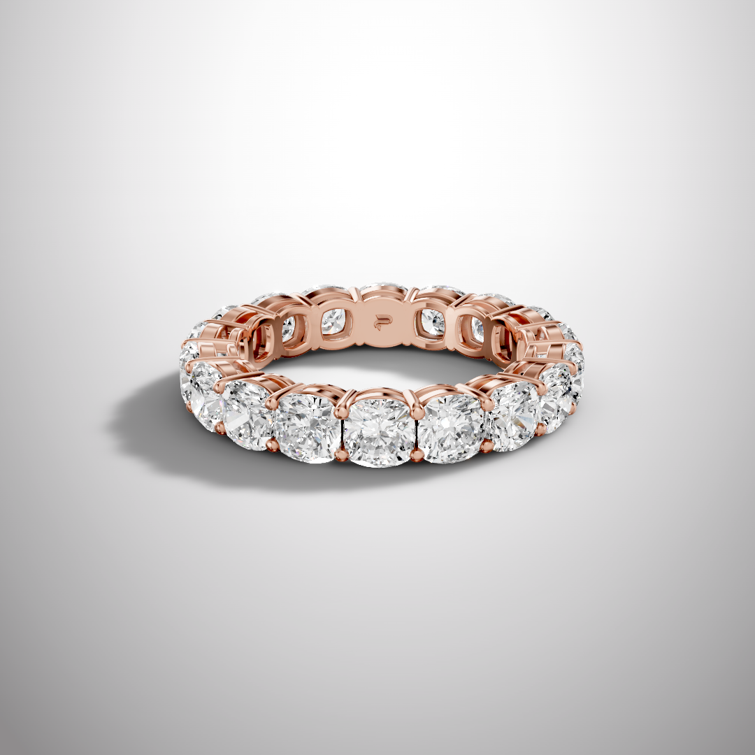 silver round moissanite eternity ring full band wedding ring brilliant sparkle