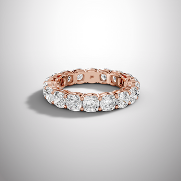 silver round moissanite eternity ring full band wedding ring brilliant sparkle
