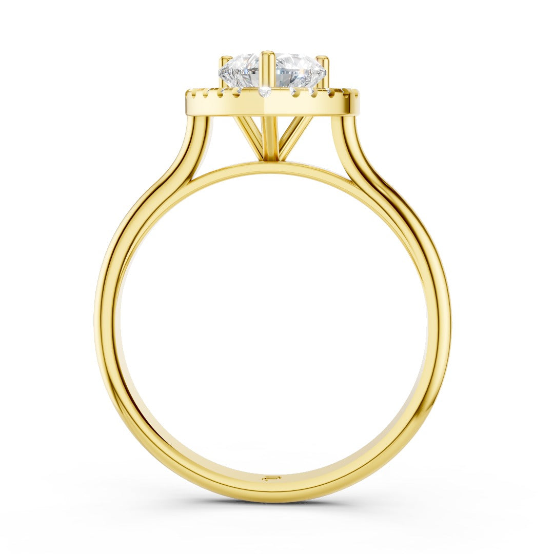 Heart Cut Moissanite Halo Ring