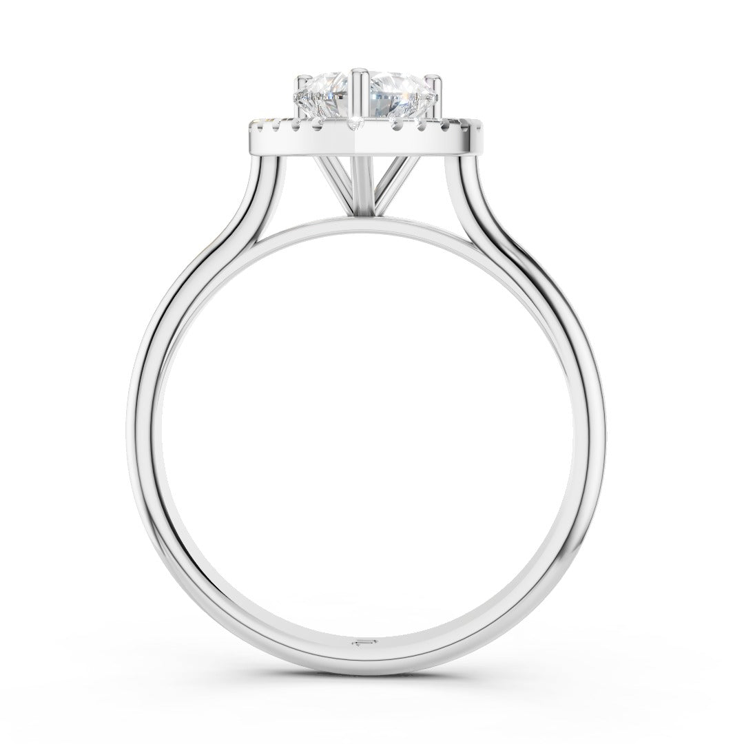 Heart Cut Moissanite Halo Ring