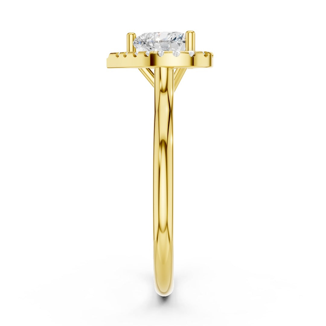 Heart Cut Moissanite Halo Ring