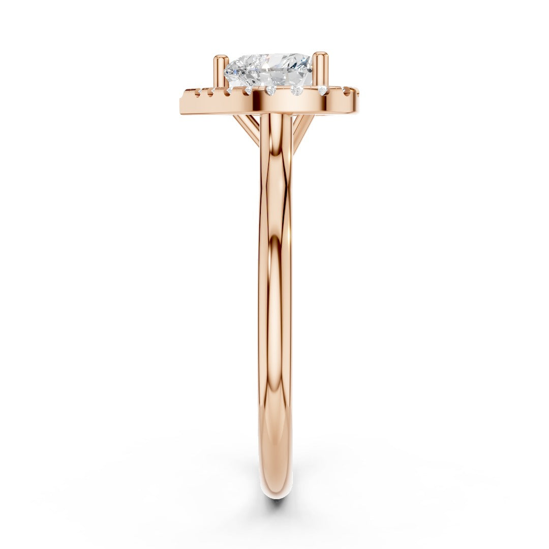 Heart Cut Moissanite Halo Ring