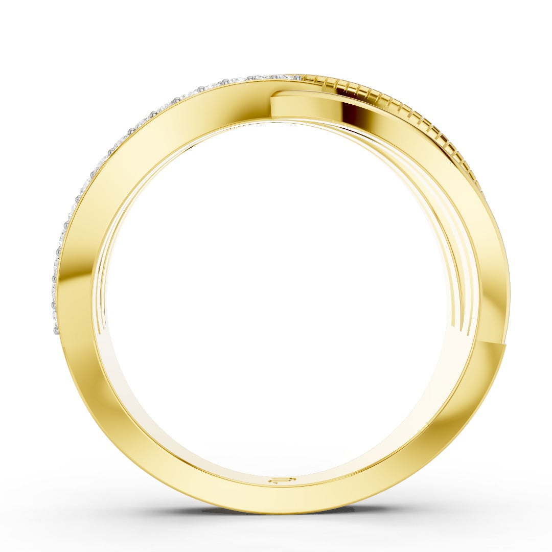 925 Sterling Silver Moissanite Crossover Ring – Modern Twist Design for Women