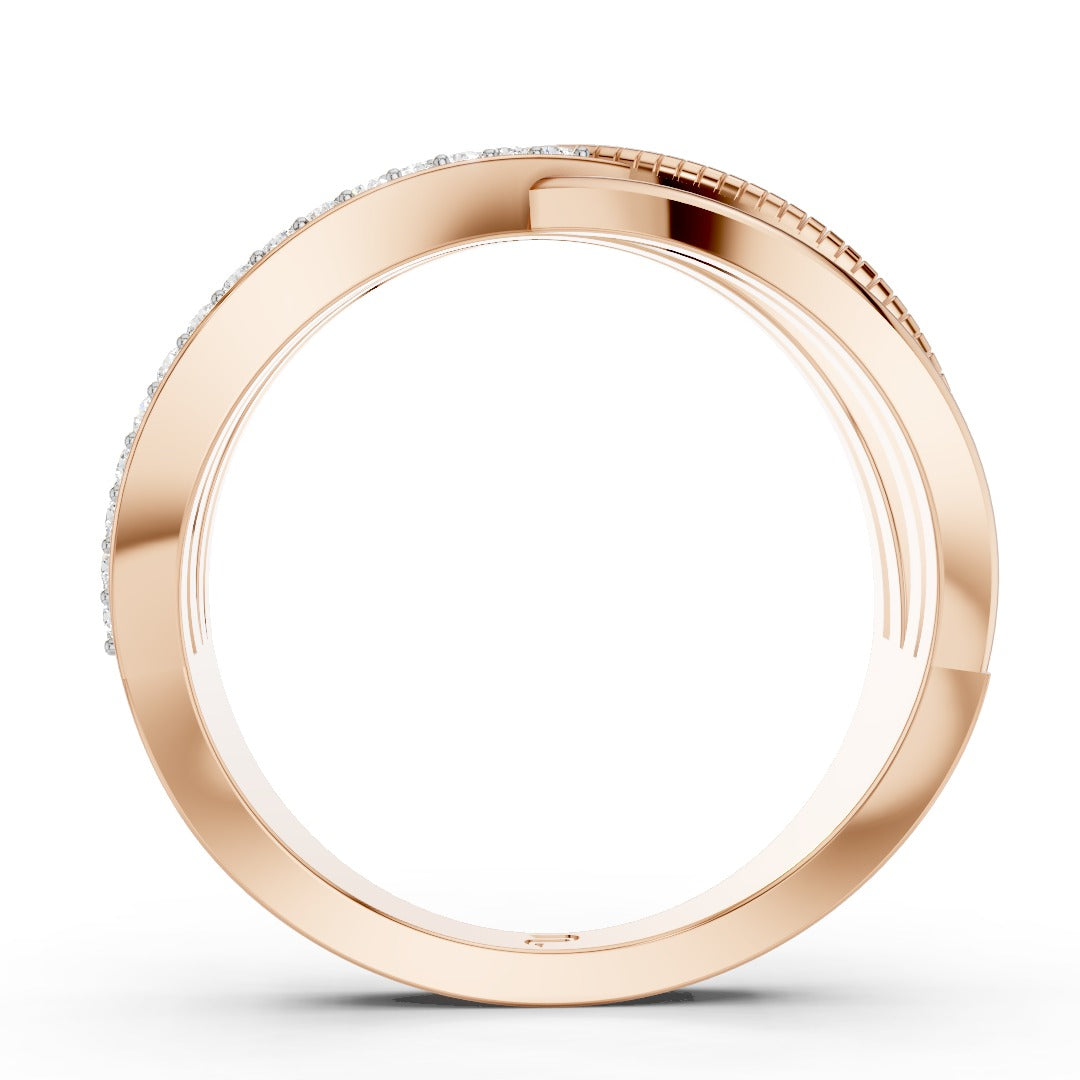 925 Sterling Silver Moissanite Crossover Ring – Modern Twist Design for Women