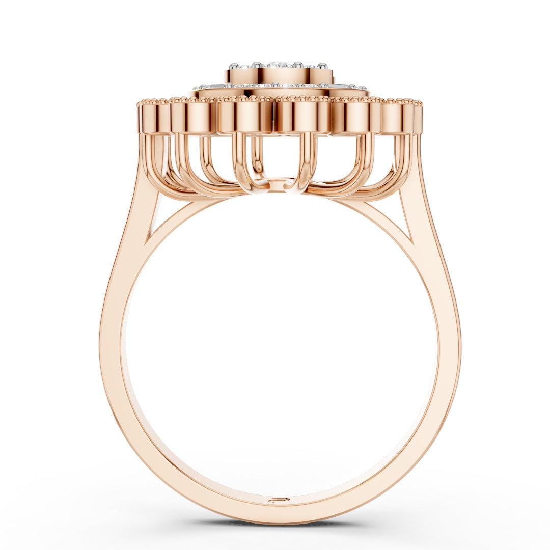 Luxury Moissanite Cluster Ring | Premium Sterling Silver 925 Baguette & Halo Design