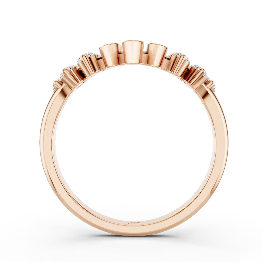 925 Sterling Silver Moissanite Cluster Ring – Elegant Leaf Design for Women