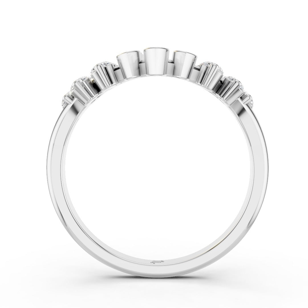 925 Sterling Silver Moissanite Cluster Ring – Elegant Leaf Design for Women