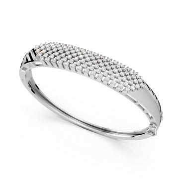 The Luxe Pavé Moissanite Bangle in 925 Sterling Silver – Timeless Diamond Radiance