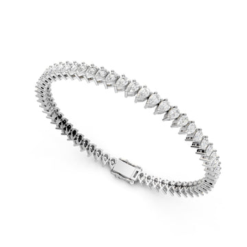 925 Silver Moissanite Tennis Bracelet – Elegant Pear Cut Design | Luxury Sparkle by Pavia Jewels