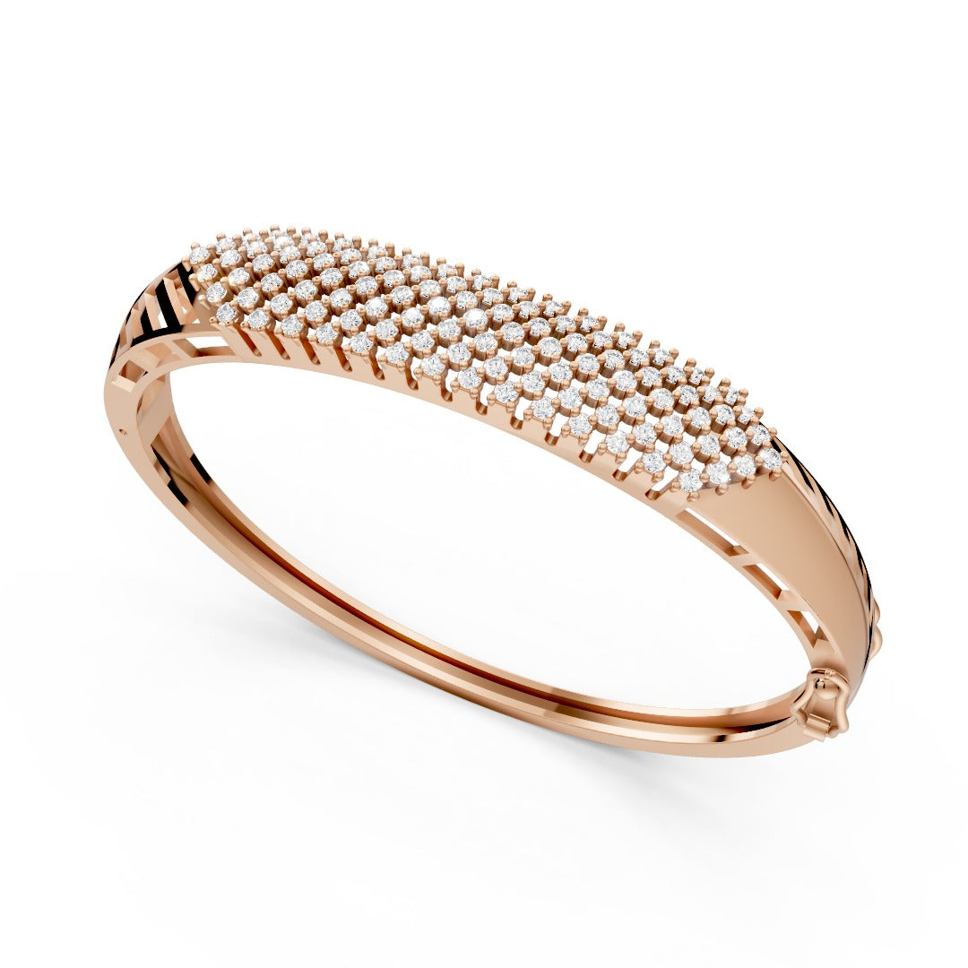 The Luxe Pavé Moissanite Bangle in 925 Sterling Silver – Timeless Diamond Radiance