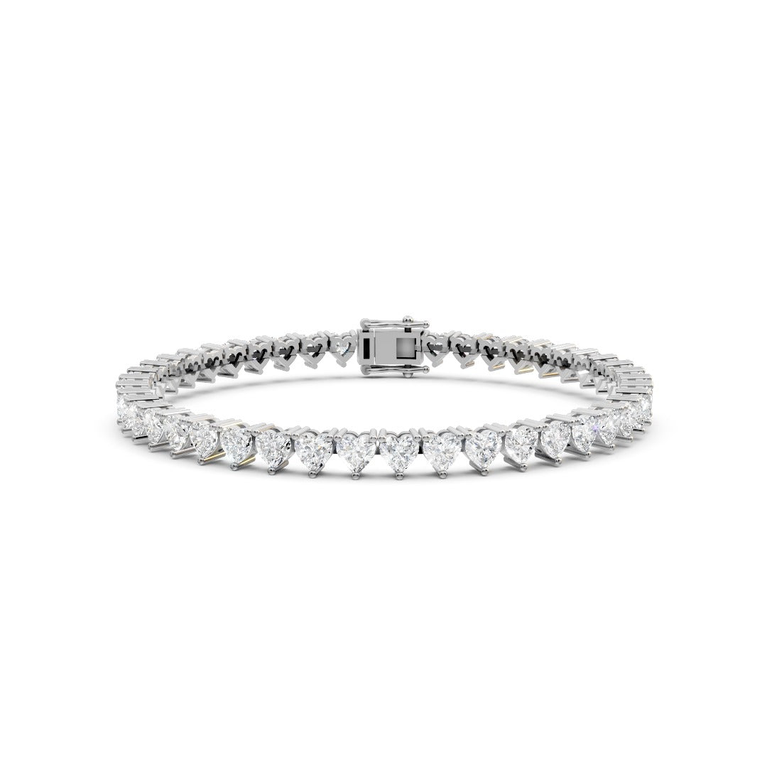 The Eternal Heart Moissanite Tennis Bracelet in 925 Sterling Silver