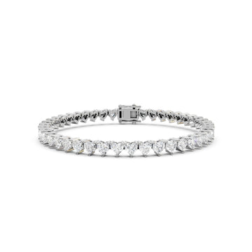 The Eternal Heart Moissanite Tennis Bracelet in 925 Sterling Silver