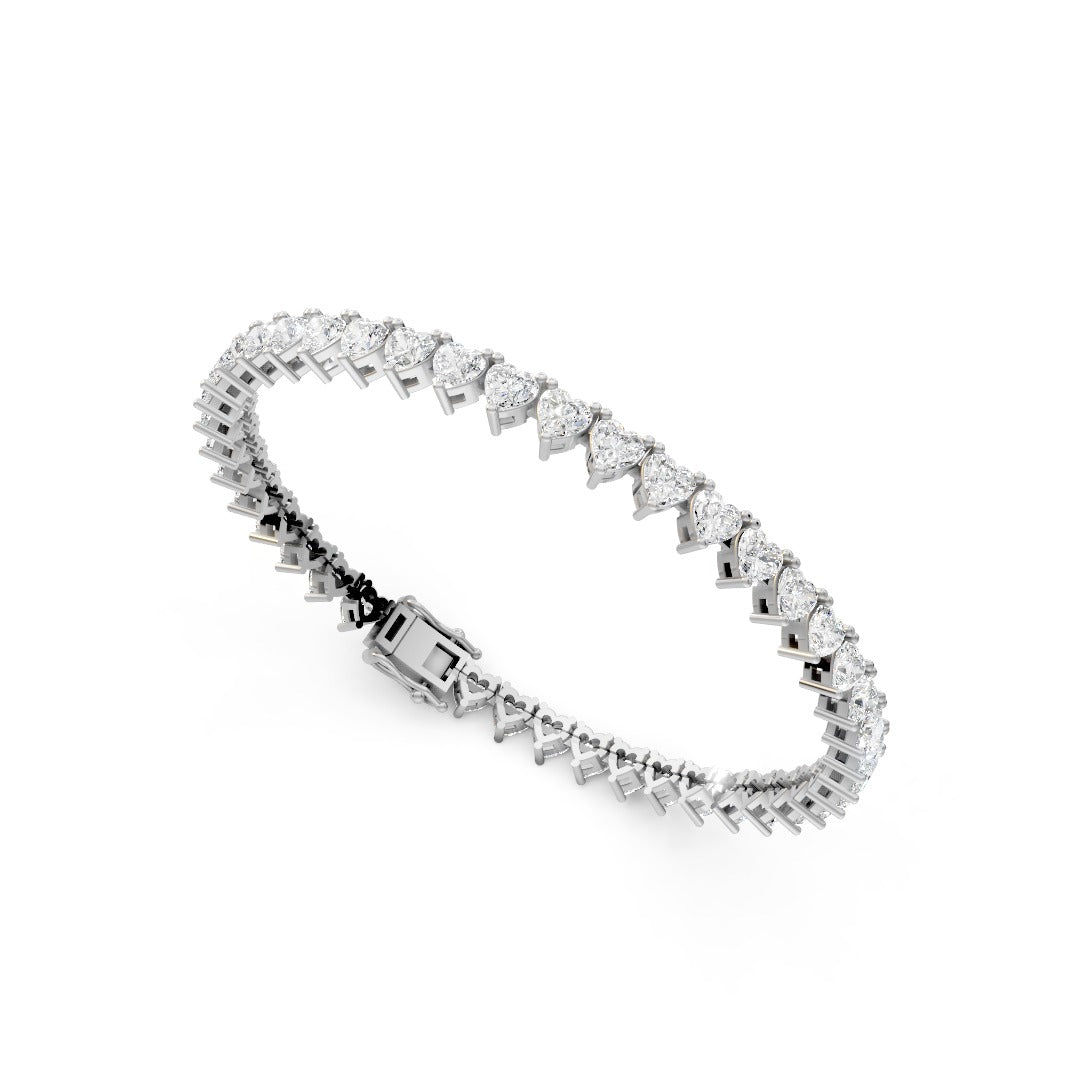 The Eternal Heart Moissanite Tennis Bracelet in 925 Sterling Silver