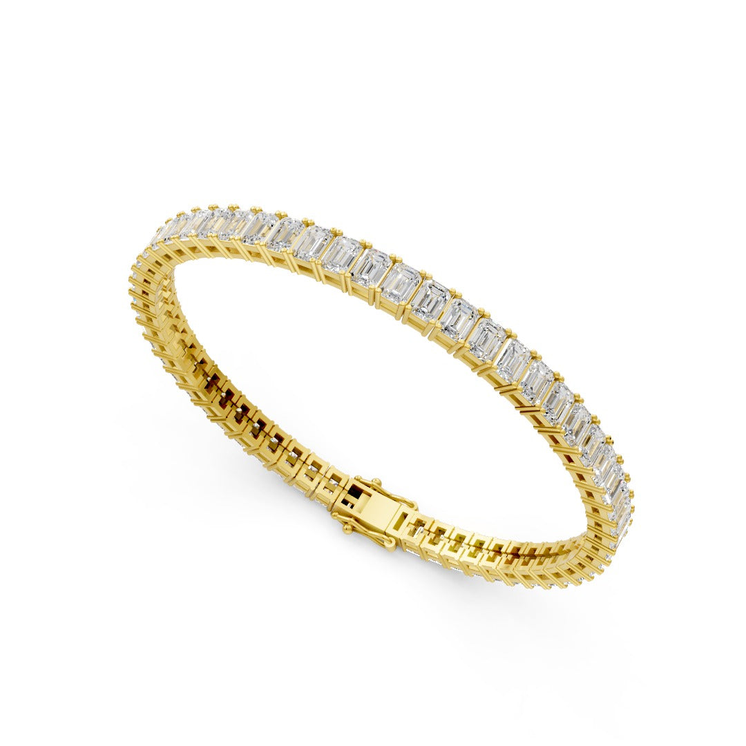 The Radiant Emerald Moissanite Tennis Bracelet in 925 Sterling Silver