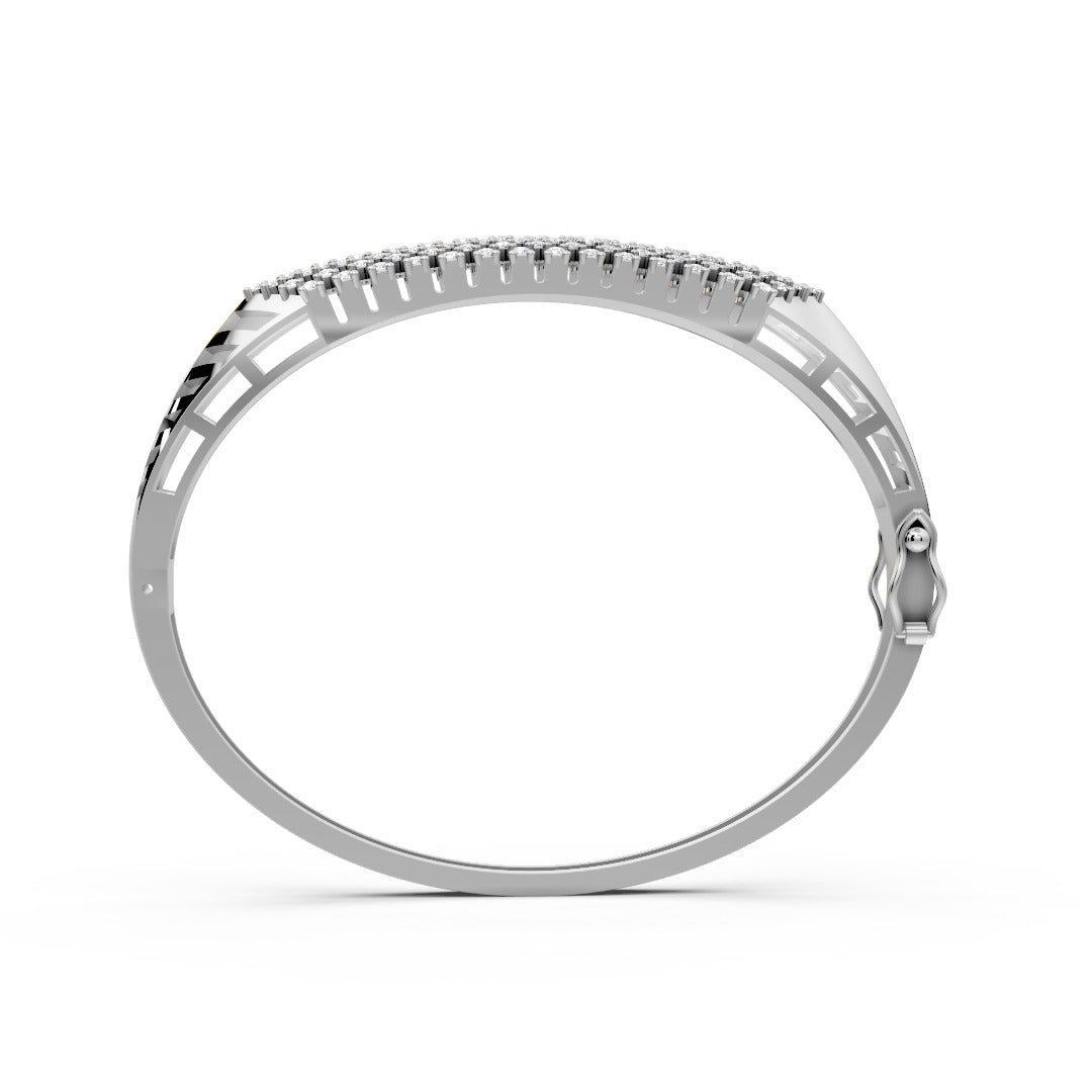 The Luxe Pavé Moissanite Bangle in 925 Sterling Silver – Timeless Diamond Radiance