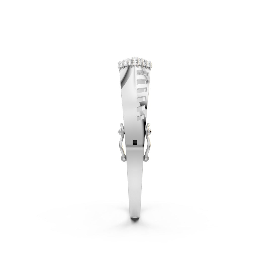 The Luxe Pavé Moissanite Bangle in 925 Sterling Silver – Timeless Diamond Radiance