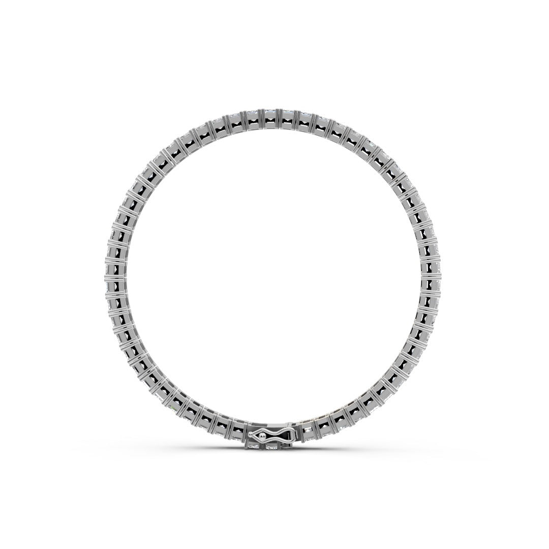 The Radiant Emerald Moissanite Tennis Bracelet in 925 Sterling Silver