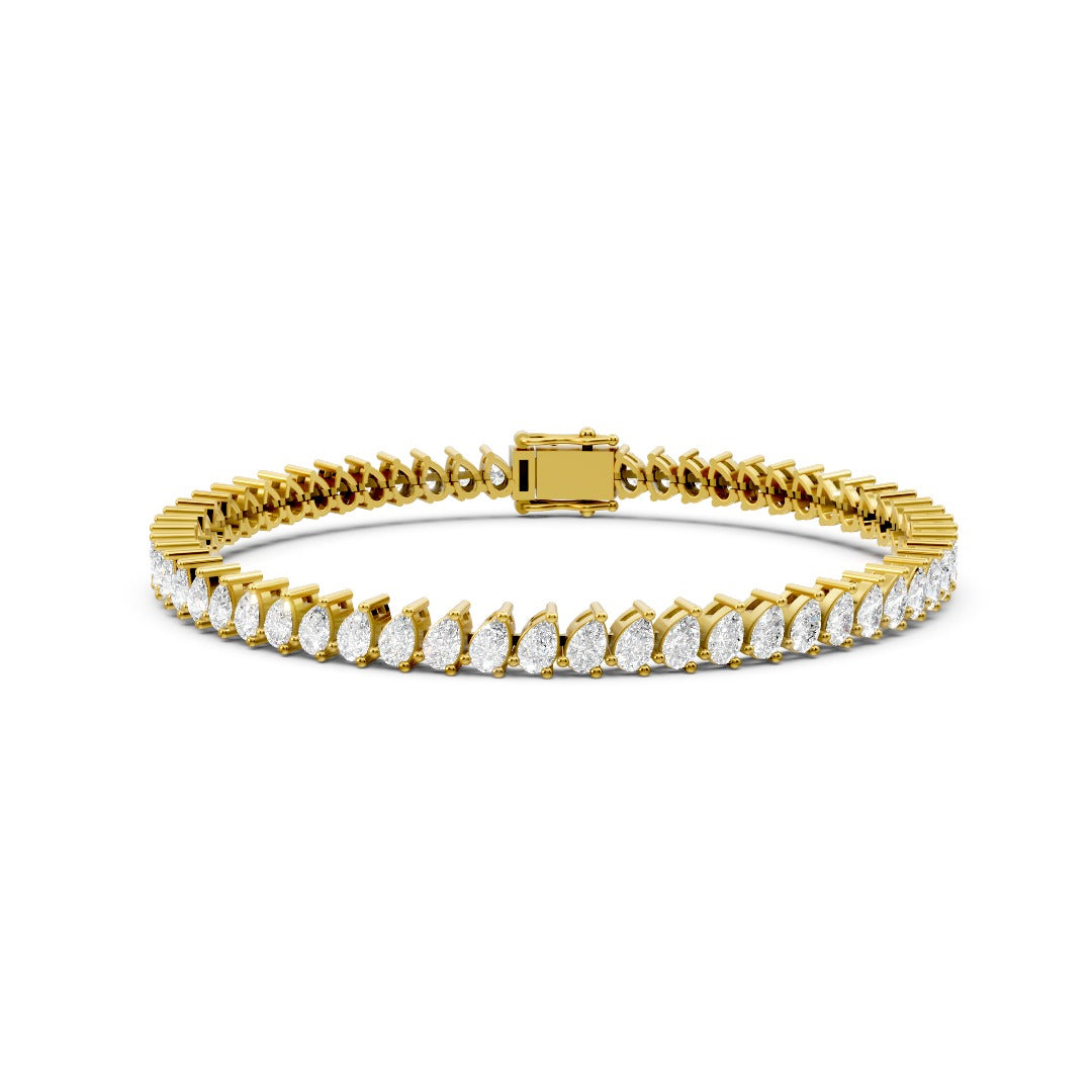 925 Silver Moissanite Tennis Bracelet – Elegant Pear Cut Design | Luxury Sparkle by Pavia Jewels