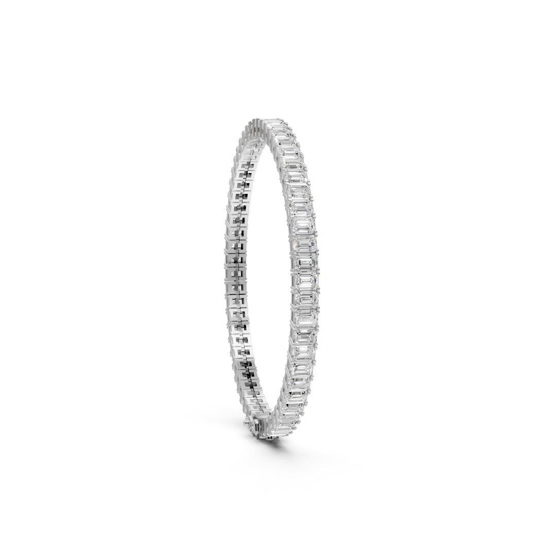 The Radiant Emerald Moissanite Tennis Bracelet in 925 Sterling Silver