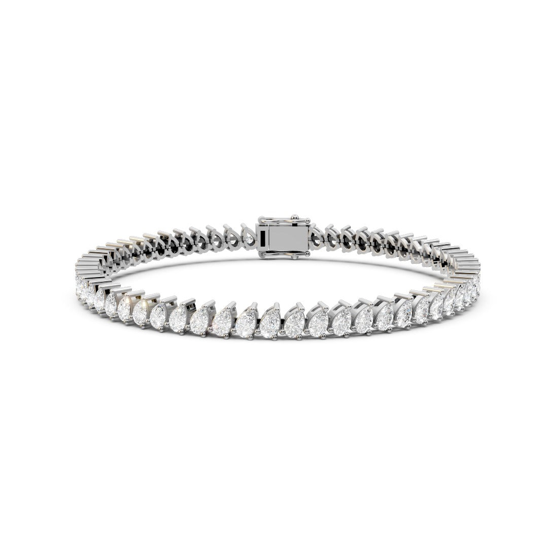 925 Silver Moissanite Tennis Bracelet – Elegant Pear Cut Design | Luxury Sparkle by Pavia Jewels