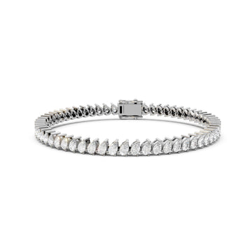 925 Silver Moissanite Tennis Bracelet – Elegant Pear Cut Design | Luxury Sparkle by Pavia Jewels